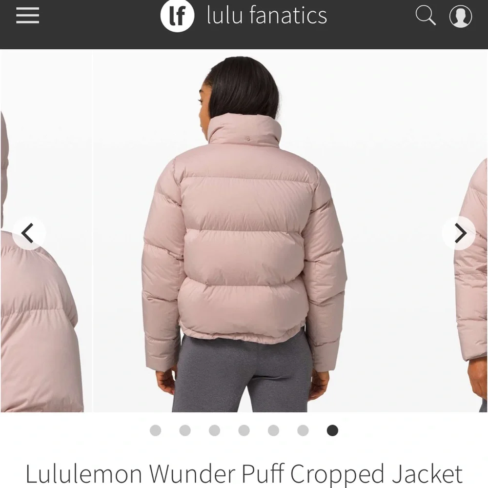 lululemon athletica Pink Fawn Cropped wunder Puff Jacket - Picture 7 of 8